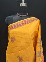 Radiant Mango Yellow Kanchi Cotton Saree 1
