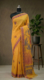 Radiant Mango Yellow Kanchi Cotton Saree