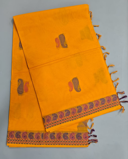 Mango Yellow Kanchi Cotton Saree