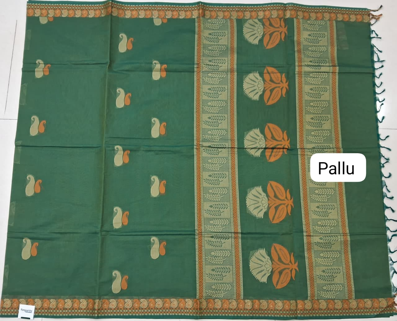 Light Green Kanchi Cotton Saree pallu