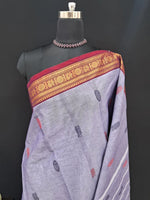 Metal Grey Kanchi Cotton Saree 1