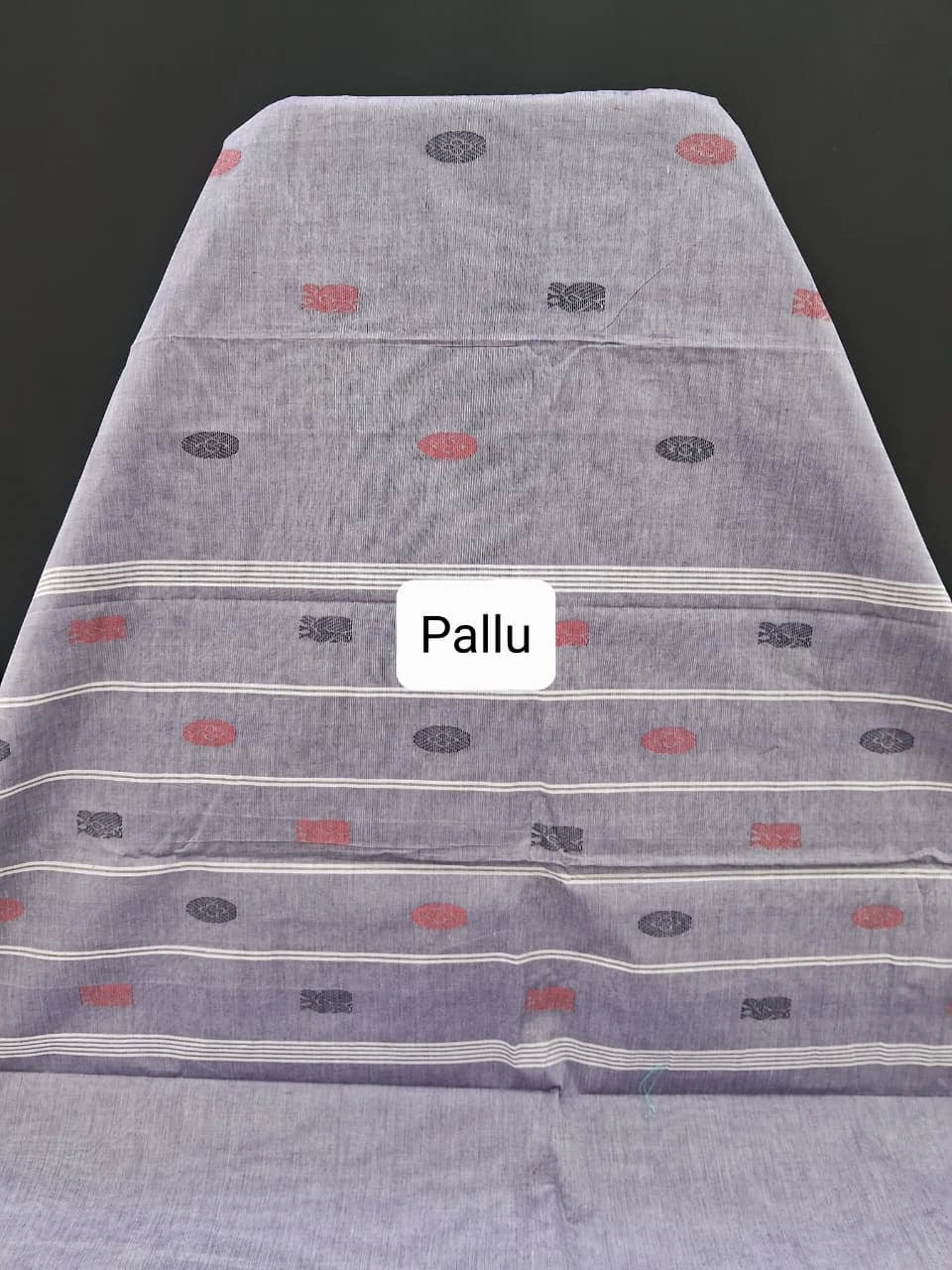 Metal Grey Kanchi Cotton Saree Pallu