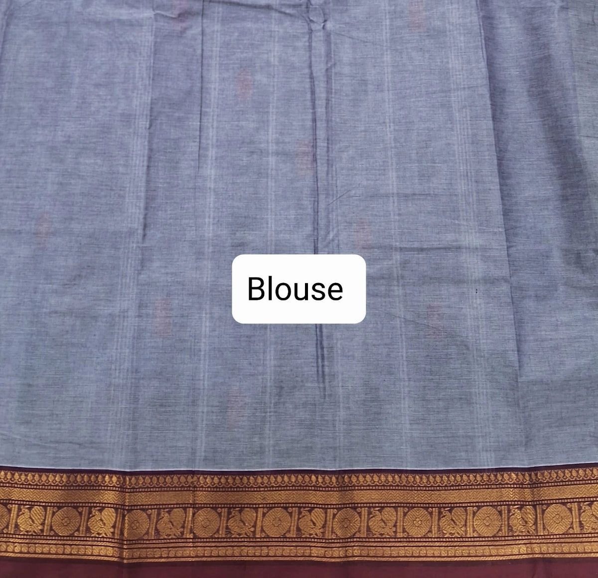 Metal Grey Kanchi Cotton Saree Blouse
