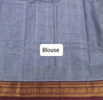Metal Grey Kanchi Cotton Saree Blouse
