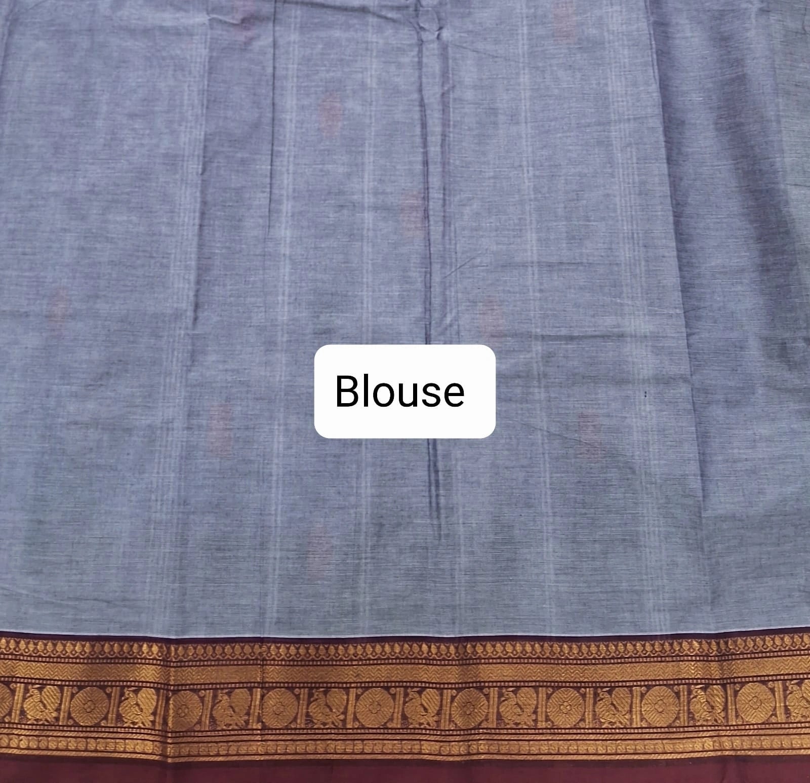 Metal Grey Kanchi Cotton Saree Blouse