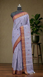 Metal Grey Kanchi Cotton Saree