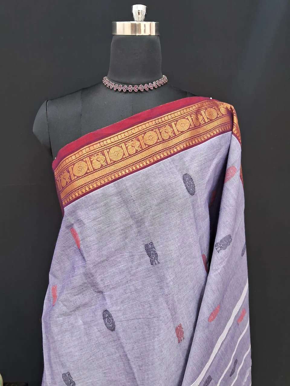 Earth Grey Kanchi Cotton Saree 1