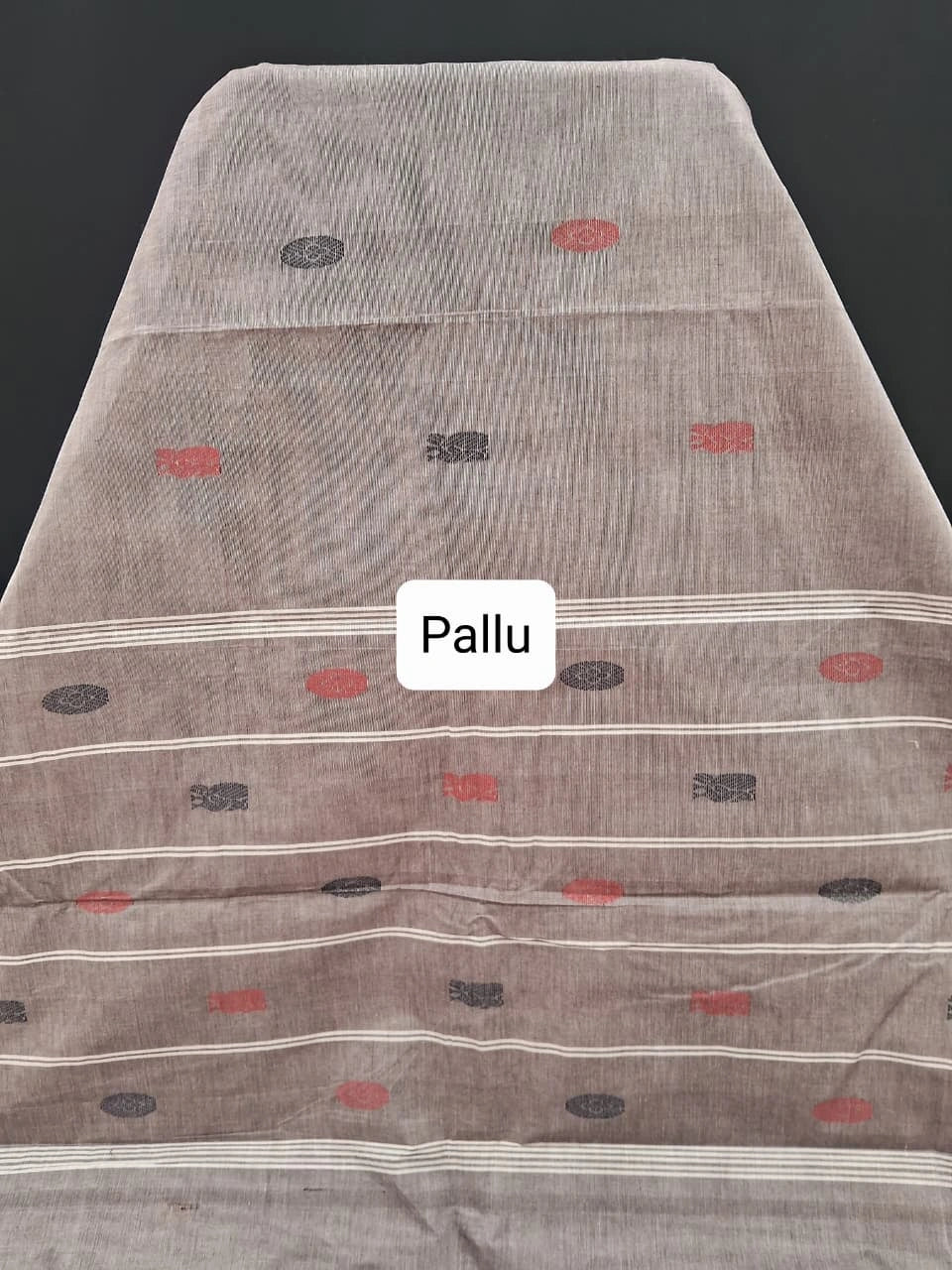 Earth Grey Kanchi Cotton Saree Pallu