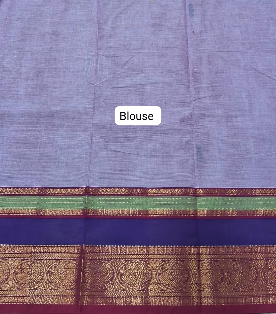 Lavender Kanchi Cotton Saree blouse