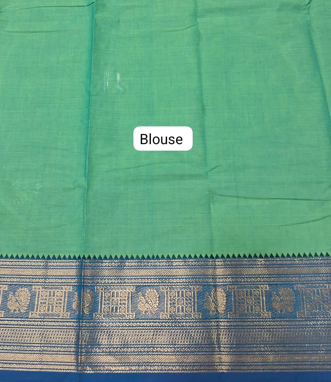 Sea Green Kanchi Cotton Saree blouse