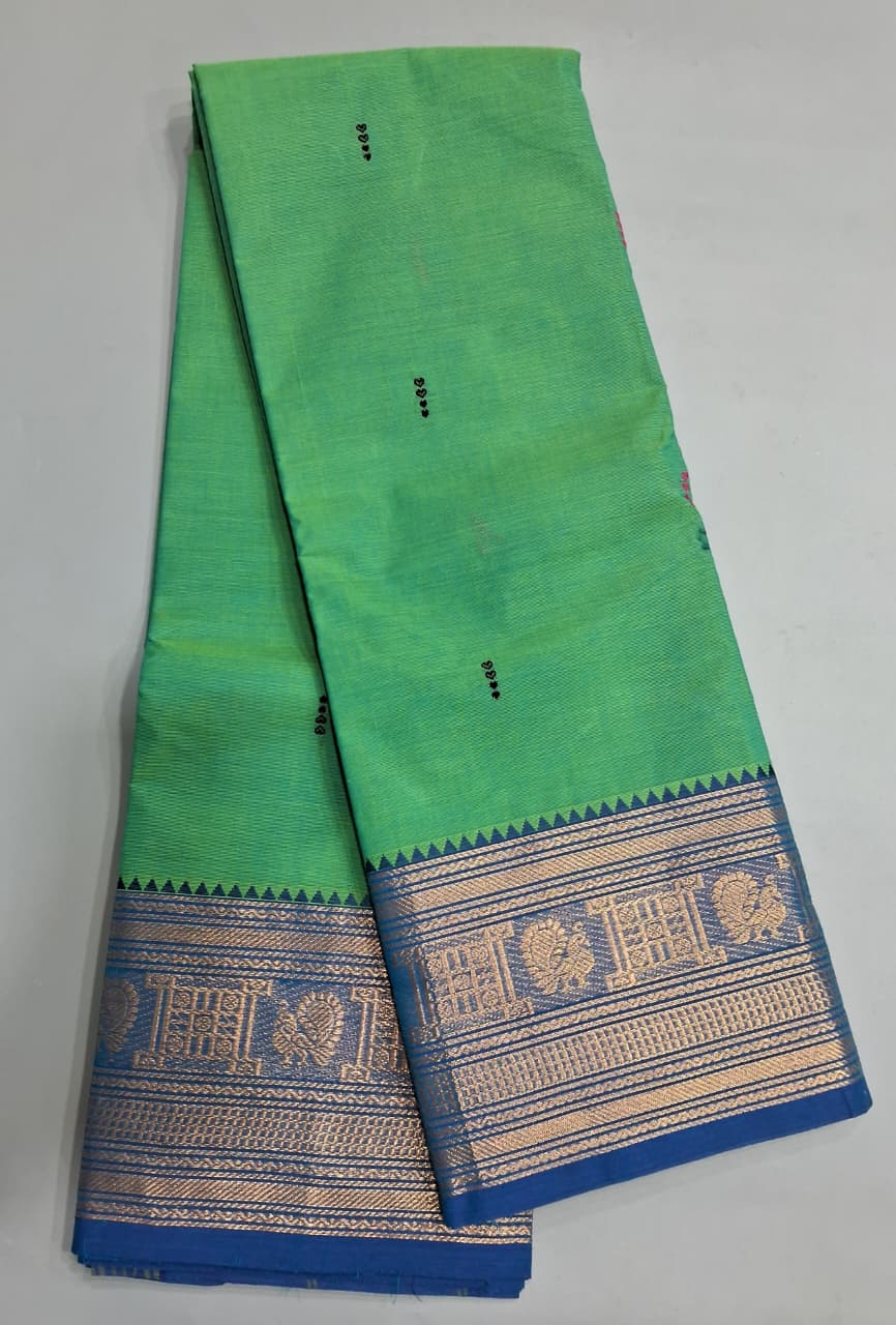Sea Green Kanchi Cotton Saree