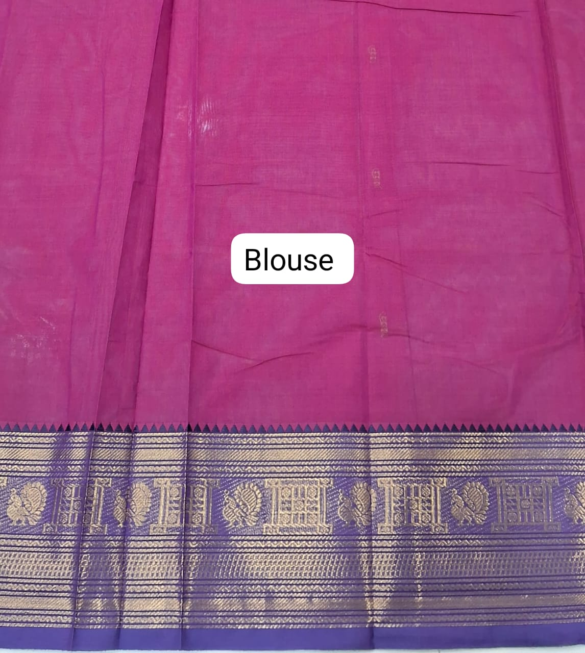 Dark Pink Kanchi Cotton Saree blouse