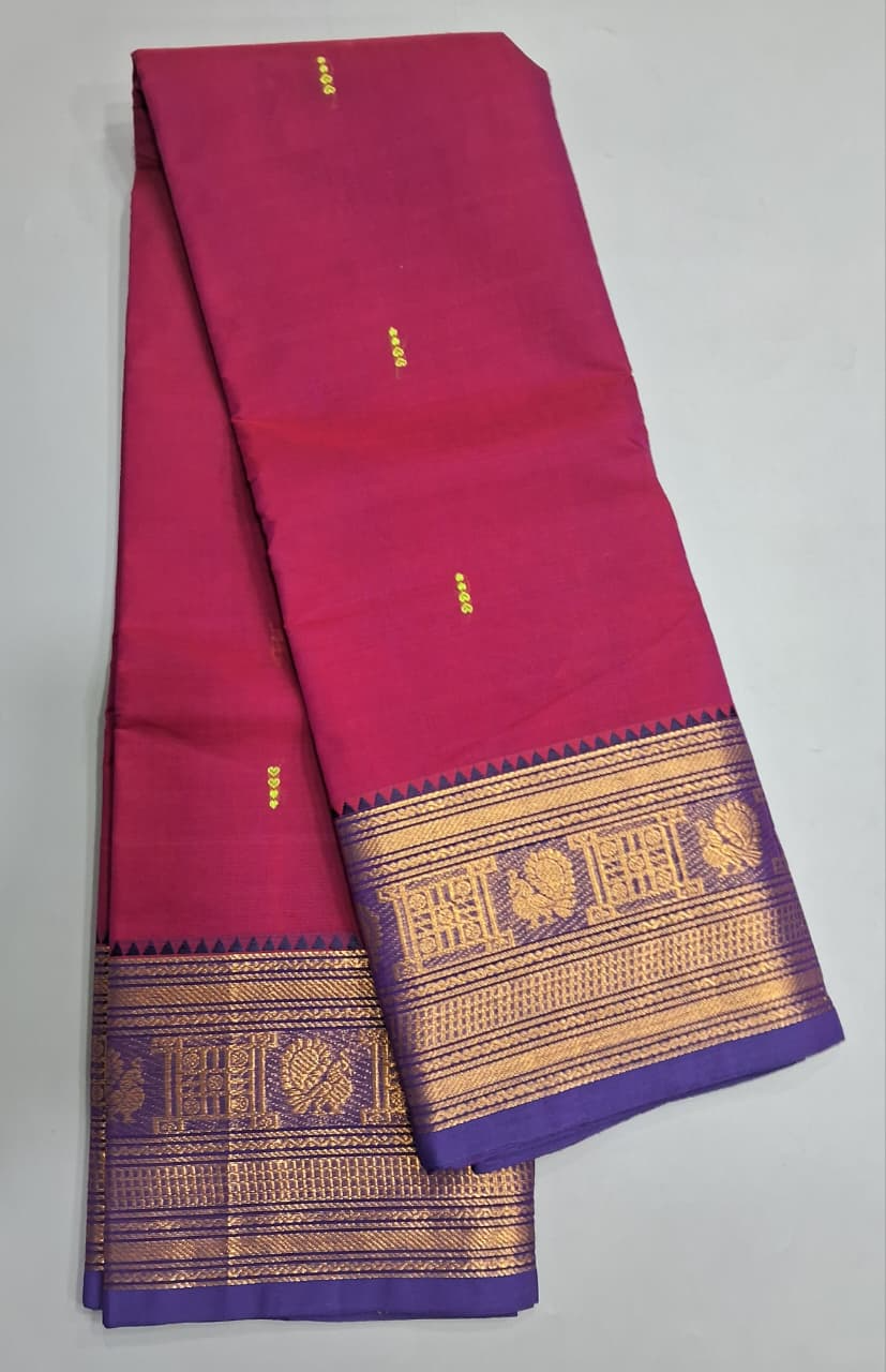 Dark Pink Kanchi Cotton Saree