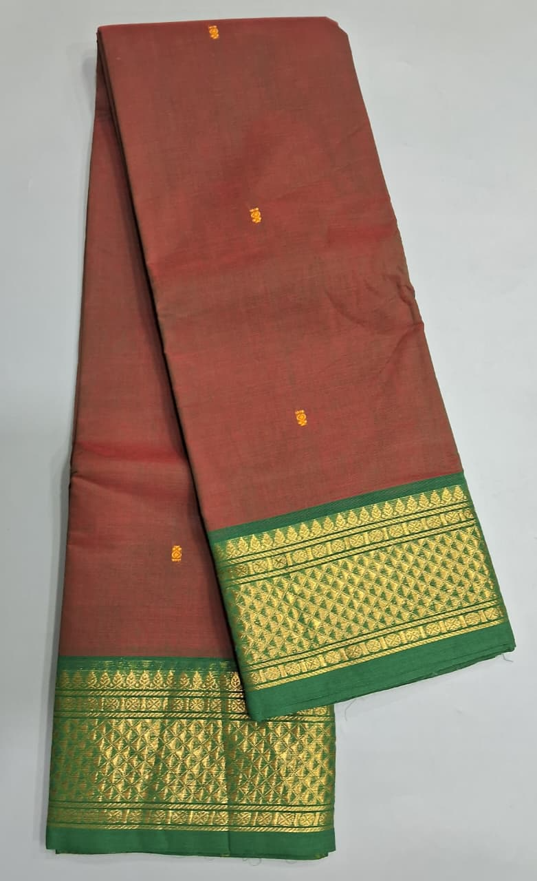 Brown Kanchi Cotton Saree 