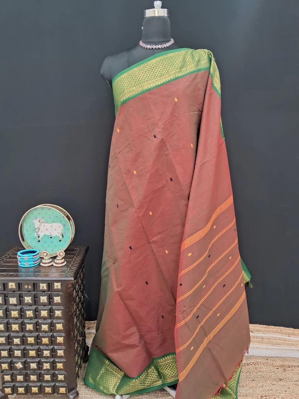 Brown Kanchi Cotton Saree 