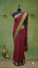 Maroon Kanchi Cotton Saree