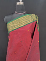 Maroon Kanchi Cotton Saree 1