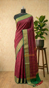Maroon Kanchi Cotton Saree