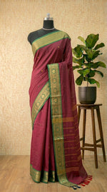 Maroon Kanchi Cotton Saree