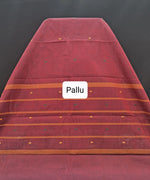 Red Kanchi Cotton Saree Pallu