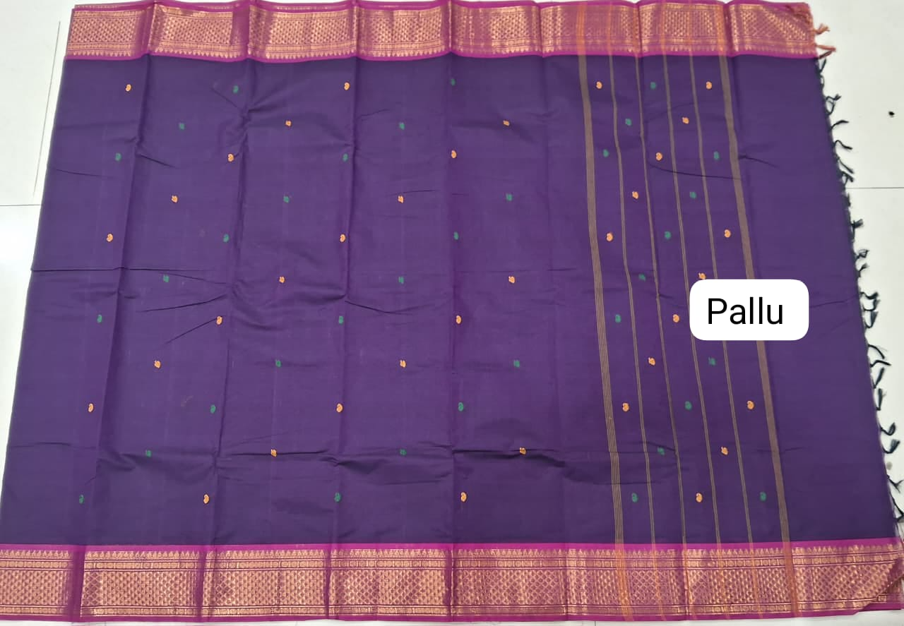 Elegant Purple Kanchi Cotton Saree pallu