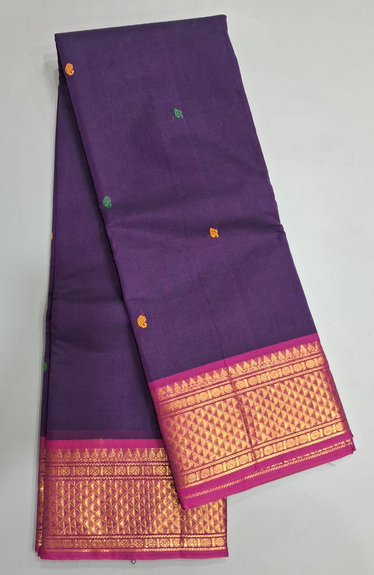 Elegant Purple Kanchi Cotton Saree