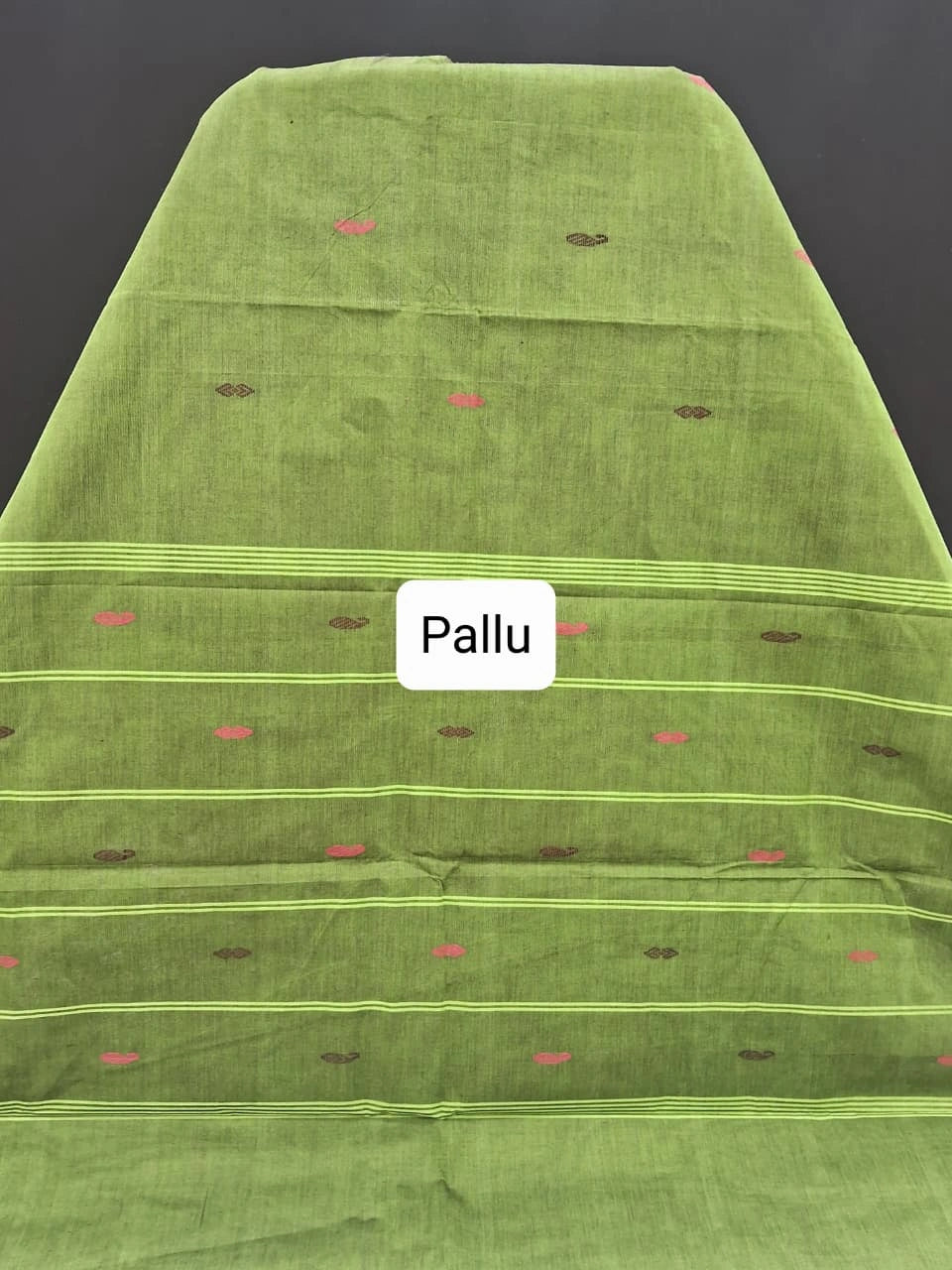 Traditional Green Kanchi Cotton Saree pallu