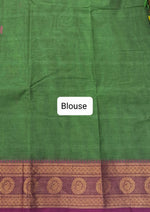 Traditional Green Kanchi Cotton Saree blouse