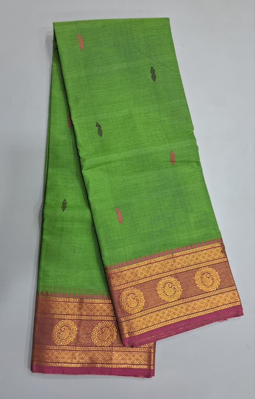 Green Kanchi Cotton Saree 
