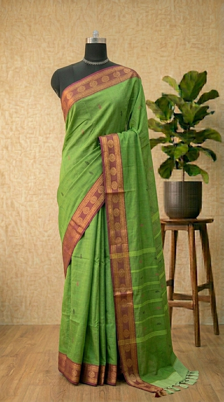 Green Kanchi Cotton Saree