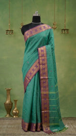 Elegant Sea Green Kanchi Cotton Saree