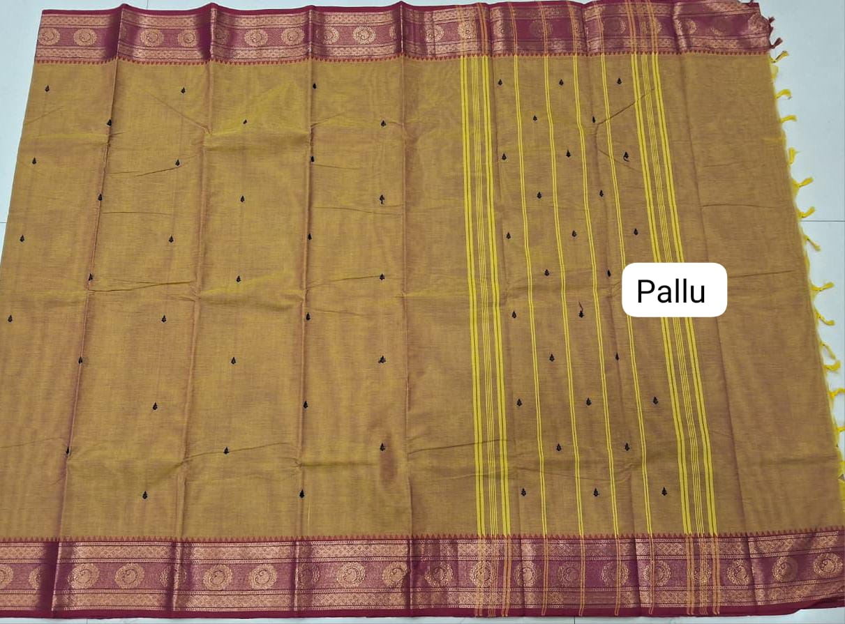 Brown Kanchi Cotton Saree pallu
