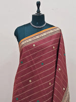 Brick Red Kanchi Cotton Saree 1