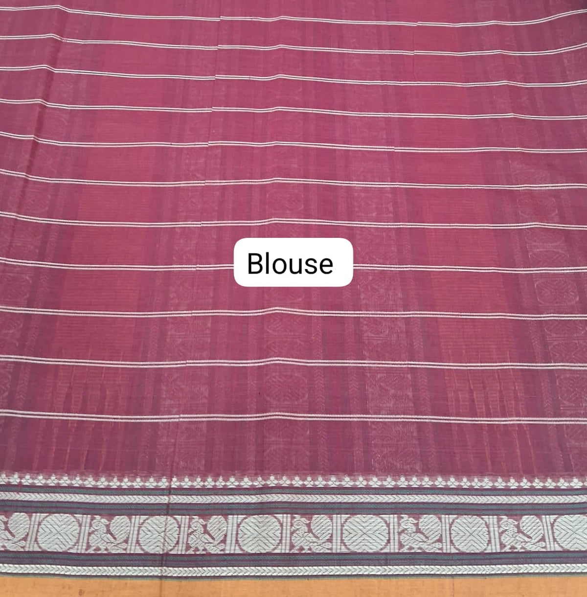 Brick Red Kanchi Cotton Saree Blouse