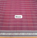 Brick Red Kanchi Cotton Saree Blouse