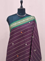 Wine Kanchi Cotton Saree  1