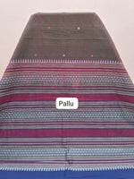 Dual shaded olive green Kanchi Cotton Saree Pallu