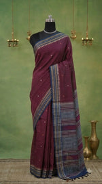 Maroon Kanchi Cotton Saree