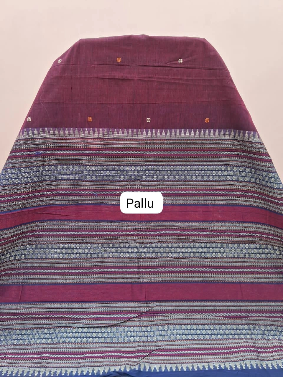 Maroon Kanchi Cotton Saree Pallu