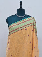 Light Mustard Yellow Kanchi Cotton Saree 1