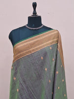 Dual-Shaded grey Kanchi Cotton Saree 1