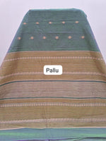 Dual-Shaded grey Kanchi Cotton Saree pallu
