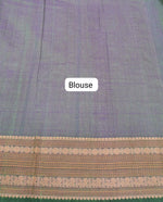 Dual-Shaded grey Kanchi Cotton Saree blouse