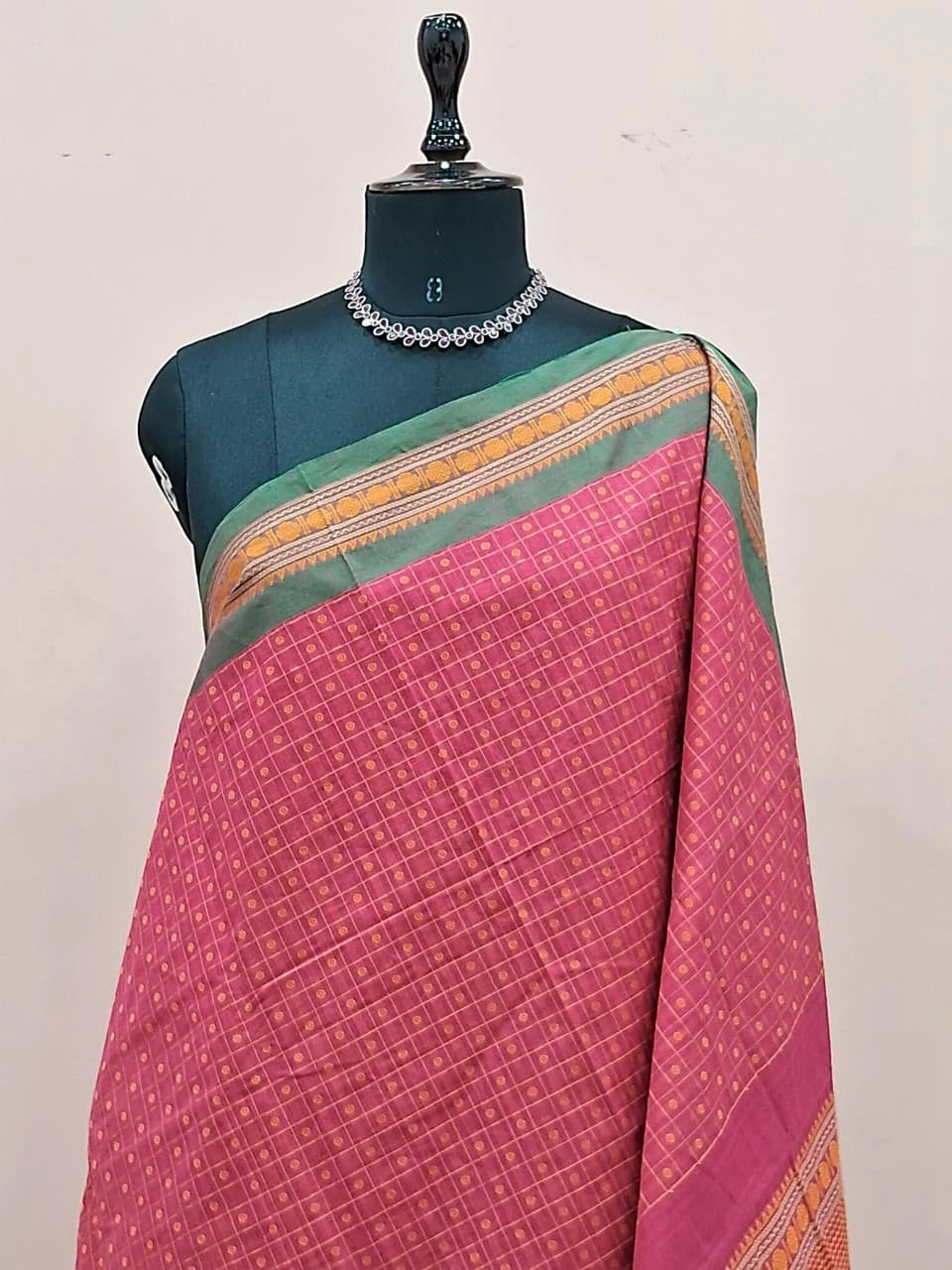 Pink Kanchi Cotton Saree 1