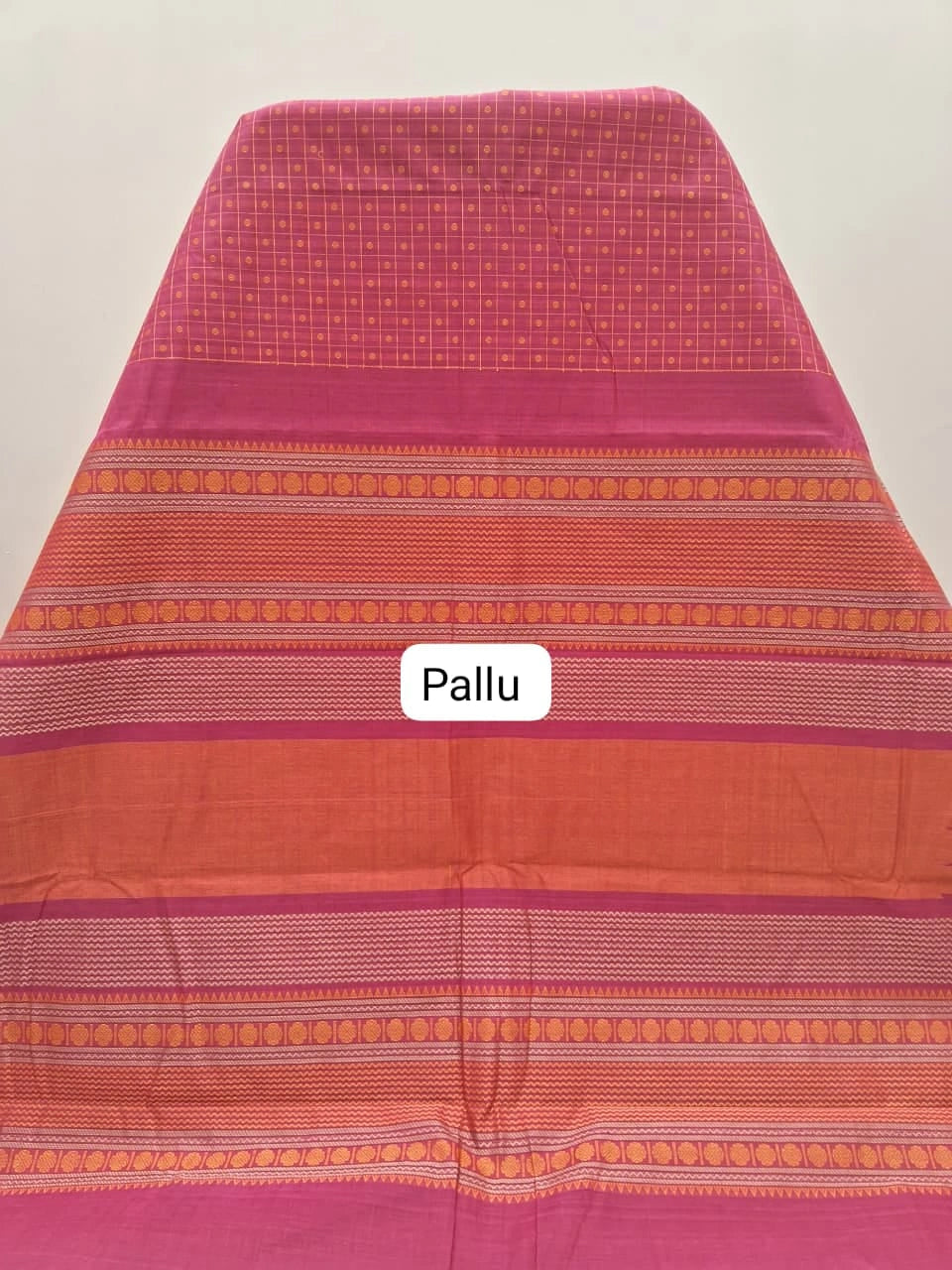 Pink Kanchi Cotton Saree pallu
