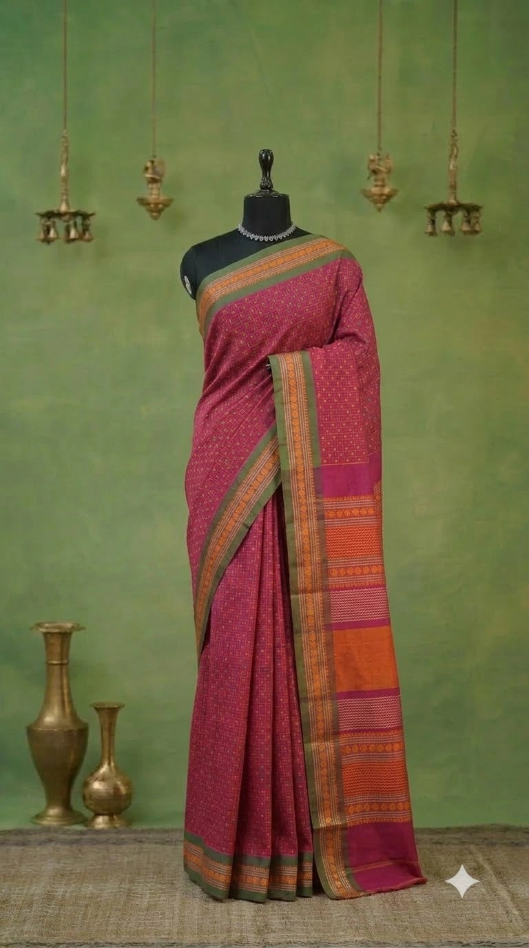 Pink Kanchi Cotton Saree