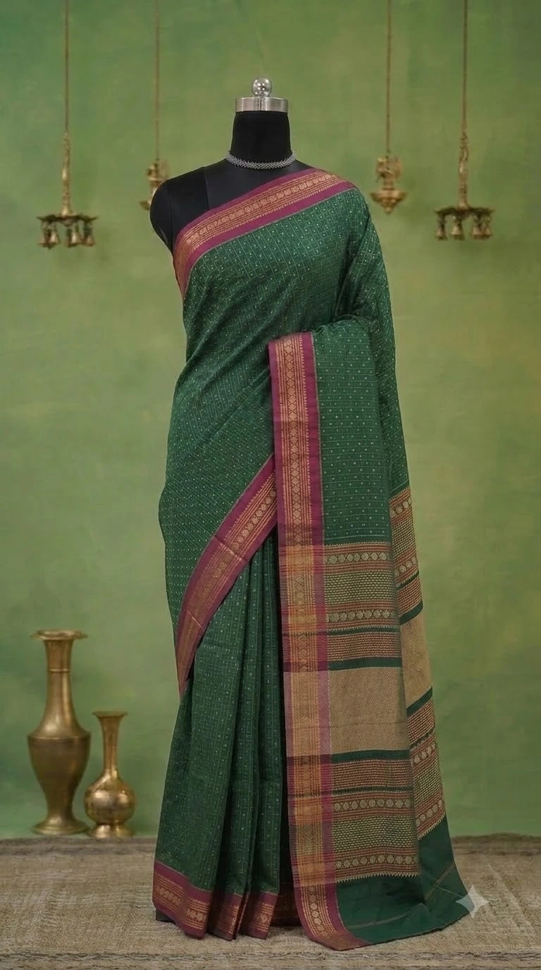 Green Kanchi Cotton Saree