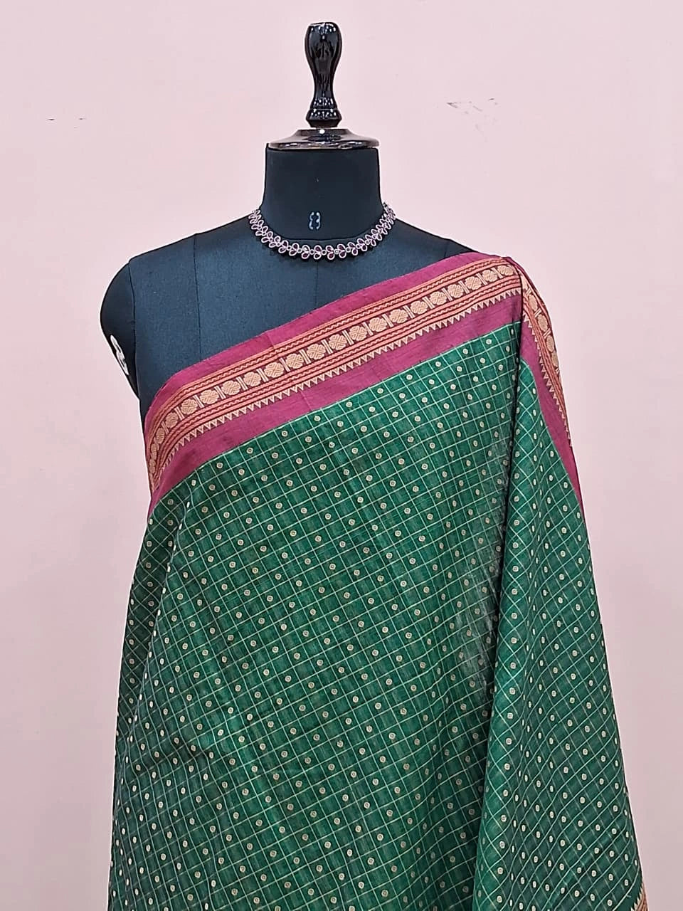 Green Kanchi Cotton Saree 1
