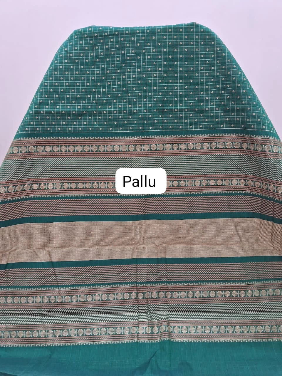 Green Kanchi Cotton Saree Pallu