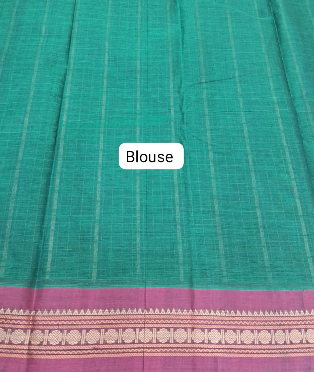 Green Kanchi Cotton Saree Blouse